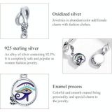 S925 Sterling Silver Egyptian Twin Eyes Pendant DIY Bracelet Necklace Accessories