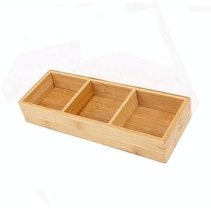 Hot Pot Bamboo Plate Compartimentaal Schotel Groente Houten Lade Set Drie Grid Bamboo Plate