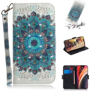 For iPhone 12 Pro Max 3D Colored Drawing Horizontal Flip Leather Case with Holder & Card Slots & Wallet & Lanyard(Peacock Wreath)