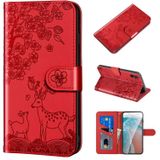 Voor Xiaomi Redmi 9A Sika Deer Embossing Patroon Horizontale Flip PU Lederen Case met Houder & Card Slot & Portemonnee & Fotolijst