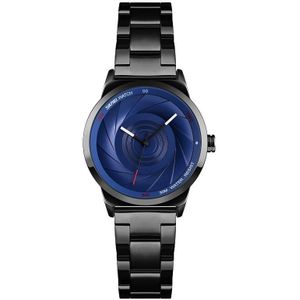 SKMEI 9210 Ladies Business Watch Simple 3D Dial Quartz Watch(Black Blue)