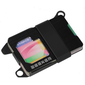 ZEEKER RFID metalen kaarthouder EDC multifunctionele portemonnee (zwart siliconenmodel)