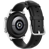 For Galaxy Watch 3 45mm Round Tail Leather Strap  Size: Free Size 22mm(Black)