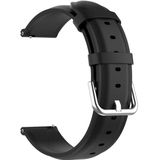For Galaxy Watch 3 45mm Round Tail Leather Strap  Size: Free Size 22mm(Black)