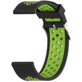 Double Colour Silicone Sport Wrist Strap for Xiaomi Huami Amazfit Bip Lite Version 22mm (Black+green)