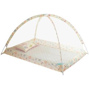 Spring and Summer Endless Children's Mosquito Net Baby Dome Free Installation(Yellow)