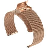 22mm Metal Mesh Wrist Strap Watch Band for Fossil Gen 5 Carlyle / Gen 5 Julianna / Gen 5 Garrett / Gen 5 Carlyle HR (Rose Gold)