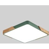 Wood Macaron LED Square Ceiling Lamp  Stepless Dimming  Size:50cm(Green)