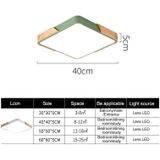 Wood Macaron LED Square Ceiling Lamp  Stepless Dimming  Size:50cm(Green)