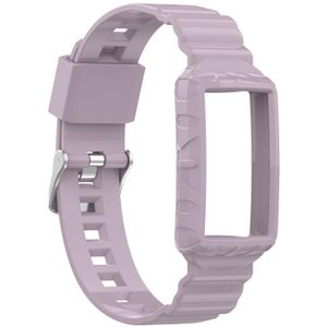 Voor Fitbit Charge 5 Silicone One Body Armor Watch Strap (Light Purple)