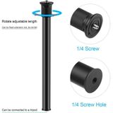 PULUZ C Clamp Mount Light Stand Extension Central Shaft Rod Monopod Holder Kits  Rod Length: 33-60cm(Black)