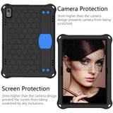 For Lenovo Tab E10 TB-X104F Honeycomb Design EVA + PC Material Four Corner Anti Falling Flat Protective Shell with Strap(Black+Blue)