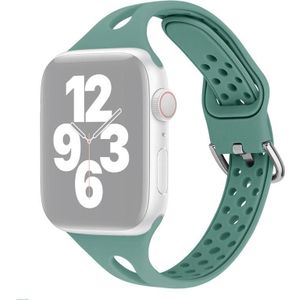Silicone Replacement Watchbands For Apple Watch Series 6 & SE & 5 & 4 44mm / 3 & 2 & 1 42mm(Pine Needle Green)