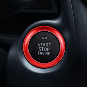 Car Engine Start Key Push Button Ring Trim Aluminum Alloy Sticker Decoration for Mazda(Red)