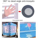 Square Ceiling Zipper Mosquito Net Encryption Zipper Three Door Defence Mosquito for 1.5m Bed with Anti-slip Rope and Curtain(Green)