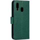 Feather patroon Litchi textuur horizontale Flip lederen draagtas met portemonnee & houder & kaartsleuven voor Galaxy A40 (groen)