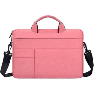ND05SDJ Oxford Cloth + Nylon Laptop Portable Shoulder Bag  Size:14.1-15.4 inch(Pink)