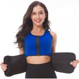 Neoprene Corset Yoga Vest Sweat Suit Postpartum Belly Belt  Size:L(Blue)