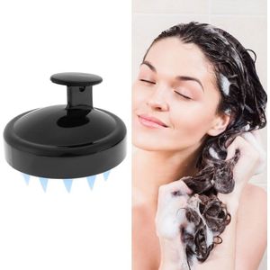 Silicone Head Scalp Massage Brush Hair Washing Scalp Cleanse Comb(Black)