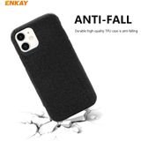 For iPhone 11 ENKAY ENK-PC0312 2 in 1 Business Series Denim Texture PU Leather + TPU Soft Slim Case Cover ? 0.26mm 9H 2.5D Tempered Glass Film(Black)