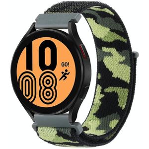Voor Samsung Galaxy Watch5 40 mm / 44 mm / Watch5 Pro Camo Nylon Loop horlogeband (legergroene camouflage)