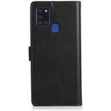 For Samsung Galaxy A21s Calf Texture 2 in 1 Detachable Magnetic Back Cover Horizontal Flip Leather Case with Holder & Card Slots & Wallet & Photo Frame(Black)