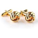 French Style Fashion Knot Design Men Cufflinks， Party Suit Shirt Cuff Buttons(Gold)