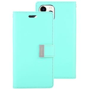 For iPhone 11 Pro MERCURY GOOSPERY RICH DIARY Crazy Horse Texture Horizontal Flip Leather Case  with Holder & Card Slots & Wallet(Mint Green)