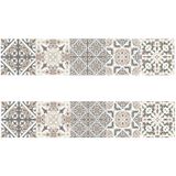 2 PCS Retro Tile Stickers Kitchen Bathroom PVC Self Adhesive Wall Stickers Living Room DIY Decor Wallpaper Waterproof Decoration  Style: Without Laminating(MZ039 D)