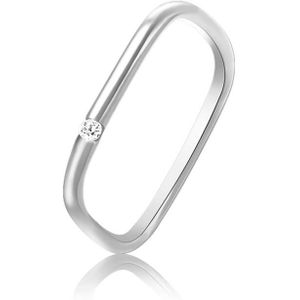 925 Sterling Silver Small Square Plain Ring  Size: No. 12 (US No. 6)(White Gold)