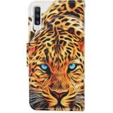 For Samsung Galaxy A50 / A30s Colored Drawing Pattern Horizontal Flip Leather Case with Holder & Card Slots & Wallet & Lanyard(Yellow Leopard)