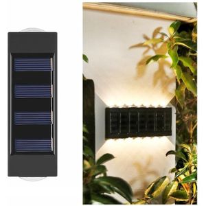 2LED NiMH Solar Wandlamp Outdoor Waterdicht Op en neer Tweekoppige Spotlights (Warm Licht)