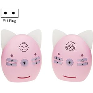 Draadloze audio-babyfoon Ondersteuning Spraakbewaking + intercom + nachtlampje zonder batterij  stekkertype: EU-stekker
