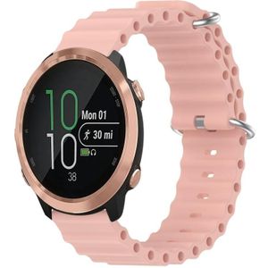 Voor Garmin Forerunner 645 Muziek 20mm Oceaan Stijl Siliconen Effen Kleur Horloge Band (Roze)