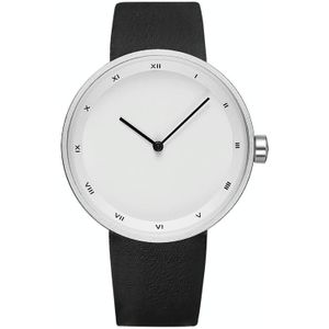 YAZOLE Simple Fashion Quartz Couple Watch(521 Silver Shell White Tray Black Belt)