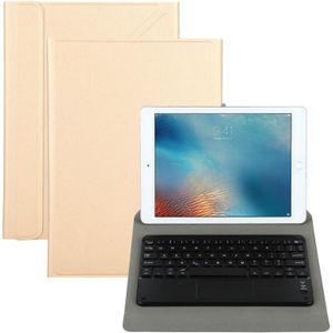 Universal Detachable Bluetooth Keyboard + Leather Case with Touchpad for iPad 9-10 inch  Specification:Black Keyboard(Gold)