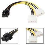 18cm Y Shape 8 Pin PCI Express to Dual 4 Pin Molex Graphics Card Power Cable