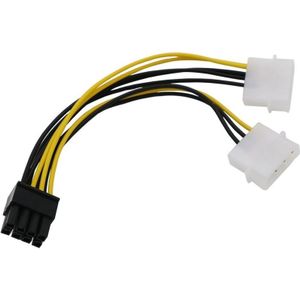 18cm Y Shape 8 Pin PCI Express to Dual 4 Pin Molex Graphics Card Power Cable