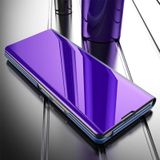 Voor Samsung Galaxy Z Fold2 5G vergulde spiegel horizontale flip lederen hoesje met houder (paars blauw)