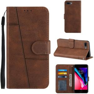 Stitching Calf Texture Buckle Horizontal Flip Leather Case with Holder & Card Slots & Wallet & Lanyard For iPhone 6 / 7 / 8 / SE 2020(Brown)