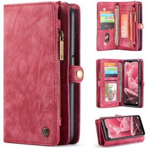 For Samsung Galaxy A12 CaseMe Detachable Multifunctional Horizontal Flip Leather Case  with Card Slot & Holder & Zipper Wallet & Photo Frame(Red)