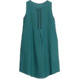 Summer Ramie Loose Sleeveless Dress for Ladies (Color:Green Size:XXL)
