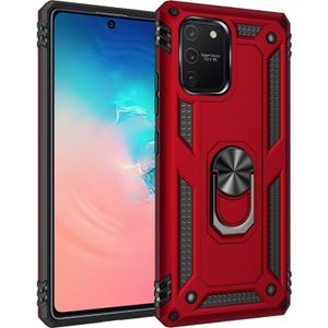 For Galaxy A91 / S10 Lite Shockproof TPU + PC Protective Case with 360 Degree Rotating Holder(Red)