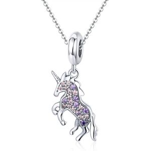 Unicorn DIY Beaded Ladies Bracelet Necklace Accessories S925 Sterling Silver Pendant Beads Style:Bead+Necklace