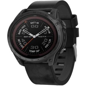 Voor Garmin Tactix 7Pro 26mm lederen stalen gesp horlogeband