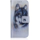 For Samsung Galaxy Note 20 Coloured Drawing Horizontal Flip Leather Case  with Holder & Card Slots & Wallet(White Wolf)