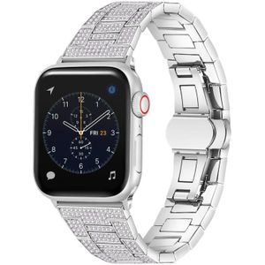 Diamond Metal Watch Band For Apple Watch Series 7 45mm / 6&SE&5&4 44mm / 3&2&1 42mm(Silver)