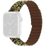 Magnetic Camouflage Silicone Replacement Strap Watchband For Apple Watch Series 7 & 6 & SE & 5 & 4 44mm/3 & 2 & 1 42mm (Army)