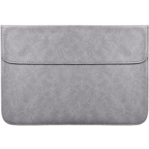PU01S PU Leather Horizontal Invisible Magnetic Buckle Laptop Inner Bag for 15.4 inch laptops (Grey)