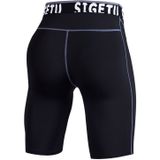 SIGETU Elastic Tight-fitting Five-speed Dry Pants for Men(Color:Black Gray Size:L)